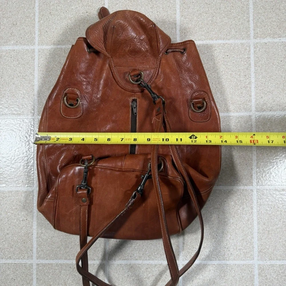Vintage Bojola Firenze Leather Backpack Original Saddler Bag Made in Italy Brown